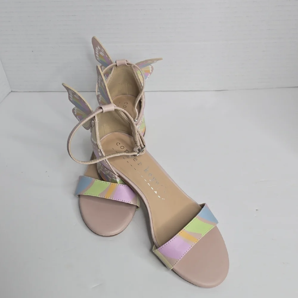 Copper Key Girls Majesty Leather Butterfly Print Wing Dress Sandals 3m